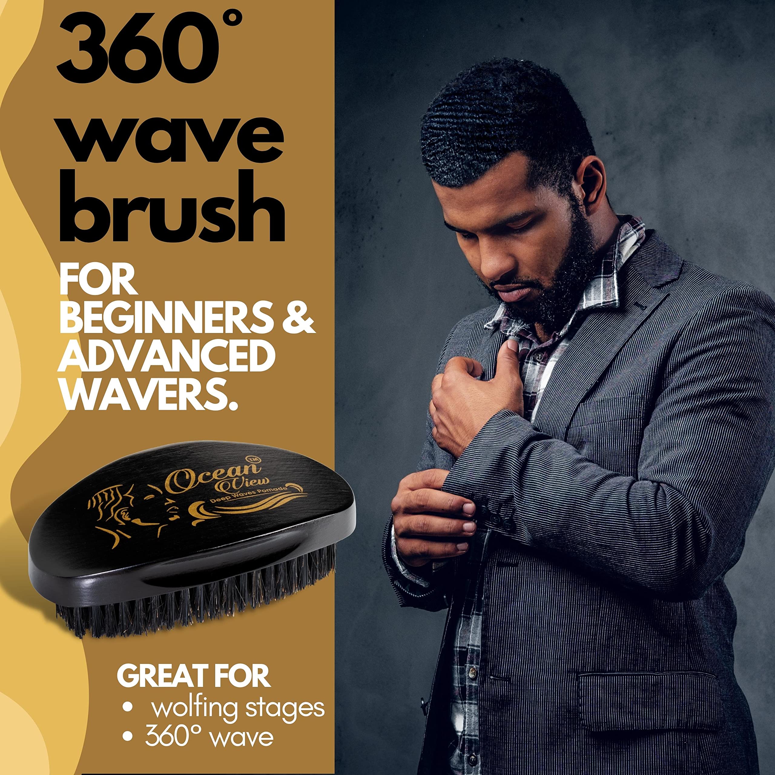 Ocean View Deep Waves 540/720 waves shown on scalp using medium bristles.