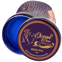 Ocean View Deep Waves Pomade product showcasing stylish branding.