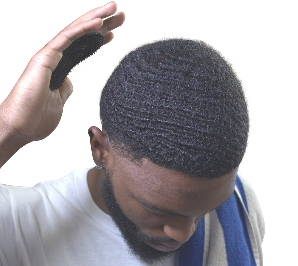 Ocean View Deep Waves Pomade scalp brush rounded ends for gentle scalp stimulation.