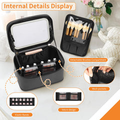 OCHEAL makeup bag brush compartment keeps brushes clean and organized