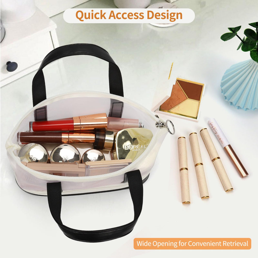 OCHEAL compact makeup bag suits daily use with durable zippers.