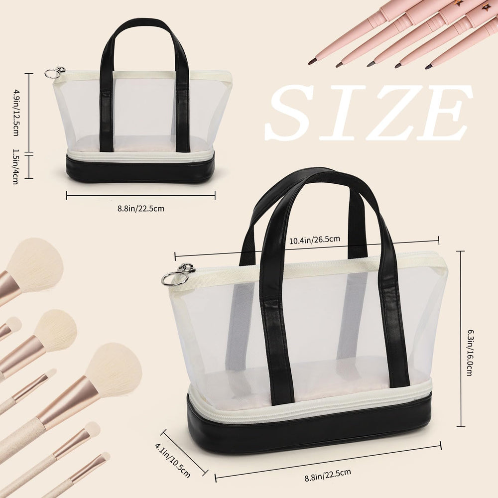 OCHEAL makeup bag soft pseudo-leather outside adds tactile premium feel.