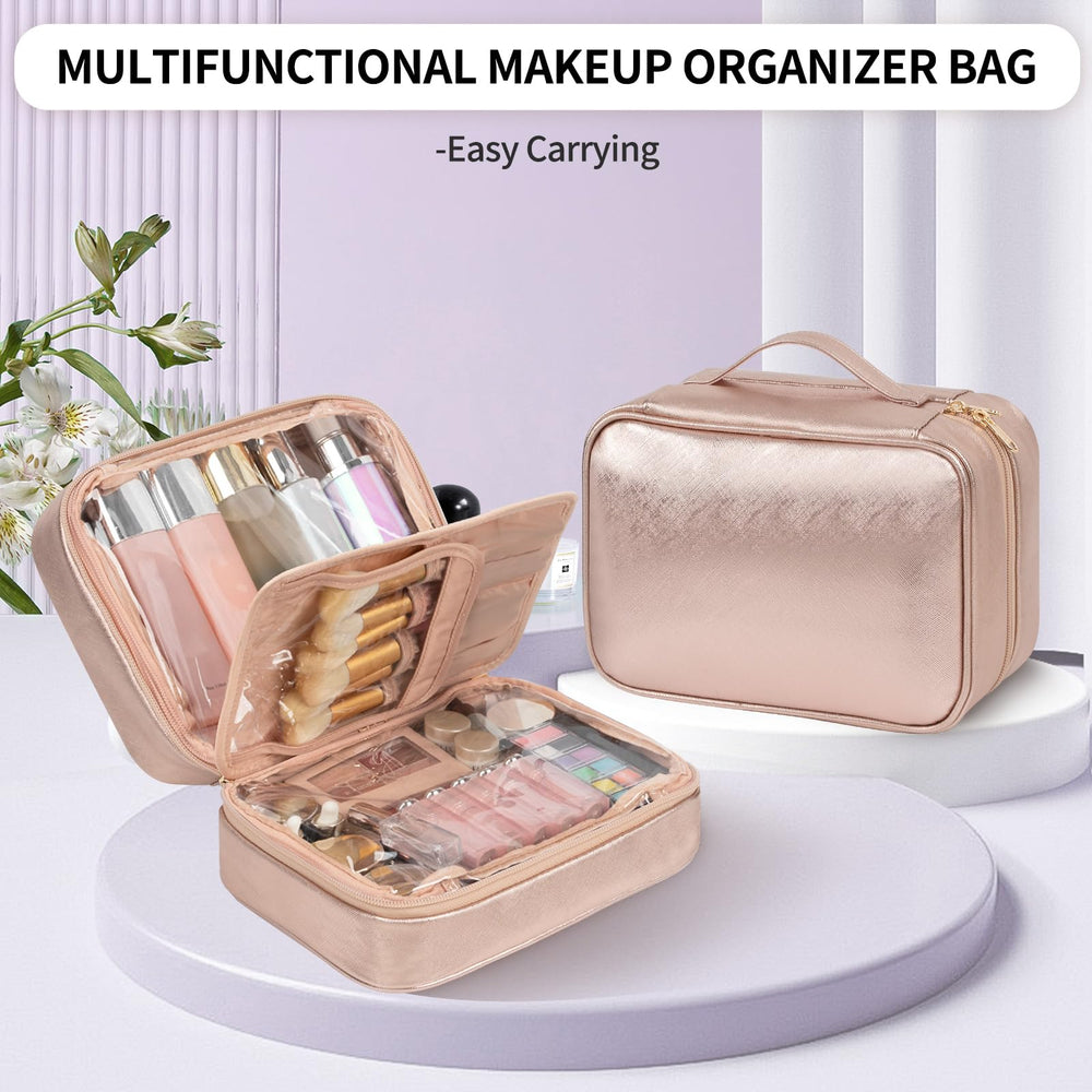 OCHEAL makeup bag rose gold handle adds stylish, durable grip