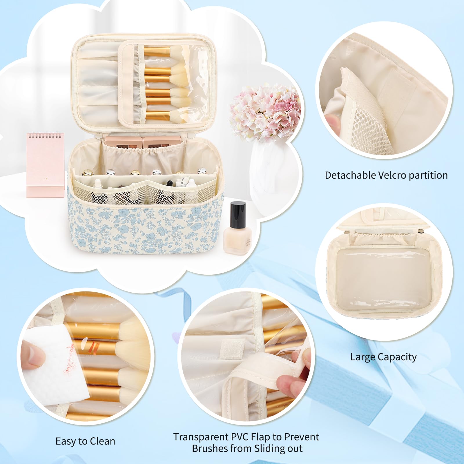 OCHEAL makeup bag set dividers highlighting smart organization for on-the-go needs
