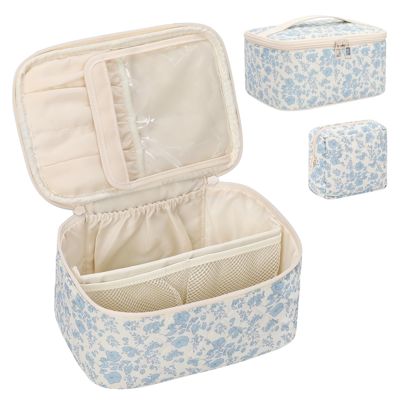 OCHEAL makeup bag set on travel demonstrates compact organization during trips