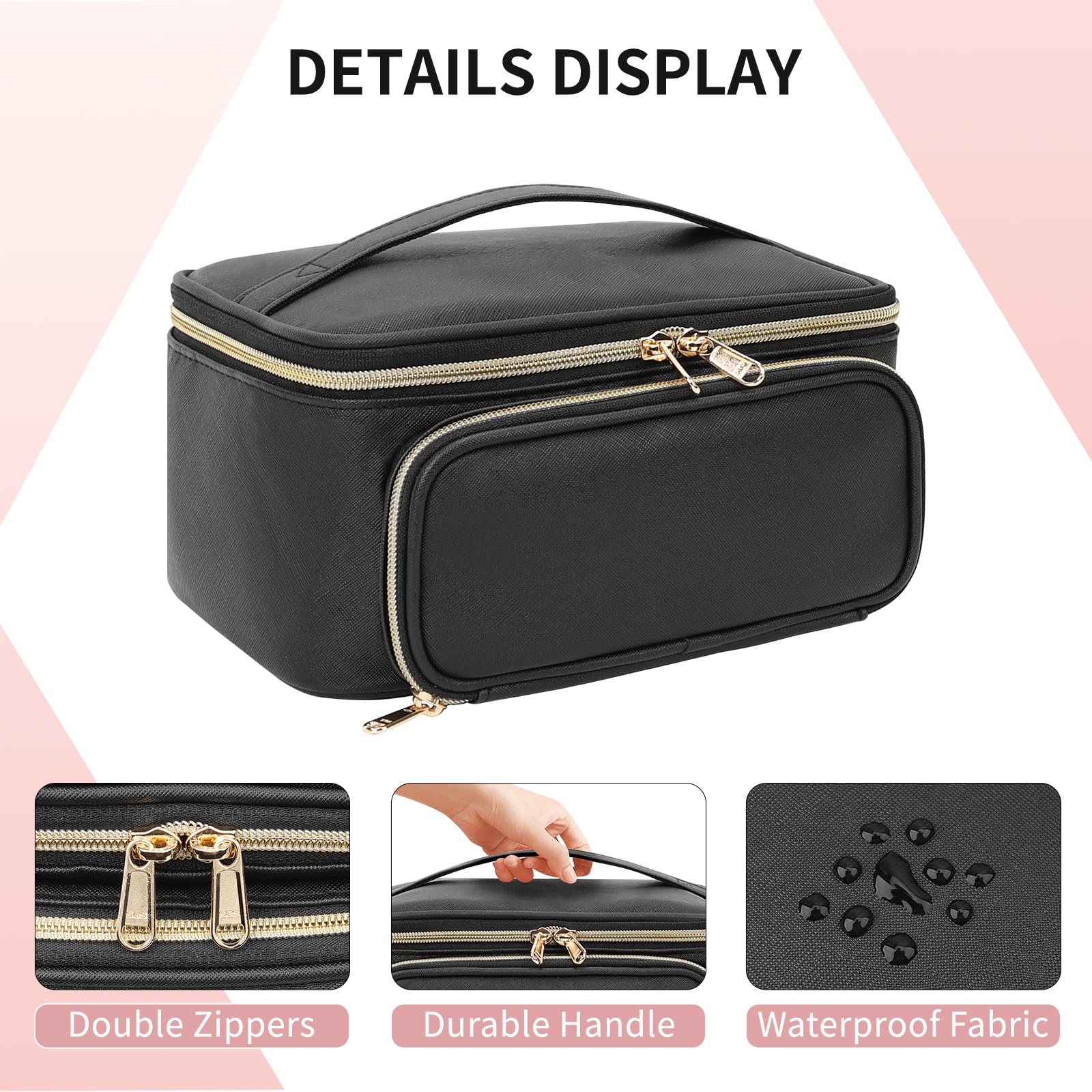 OCHEAL makeup bag small pockets organize lipsticks and tools for quick access