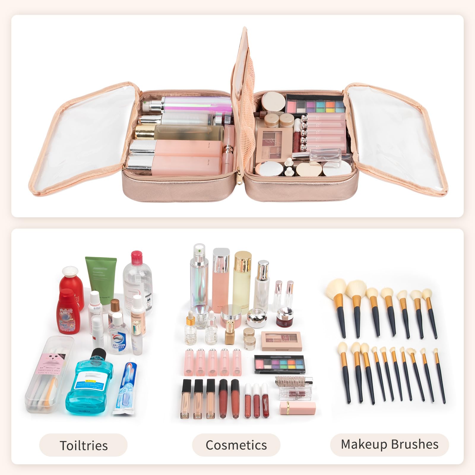 OCHEAL makeup bag travel pouch versatile for cosmetics and toiletries
