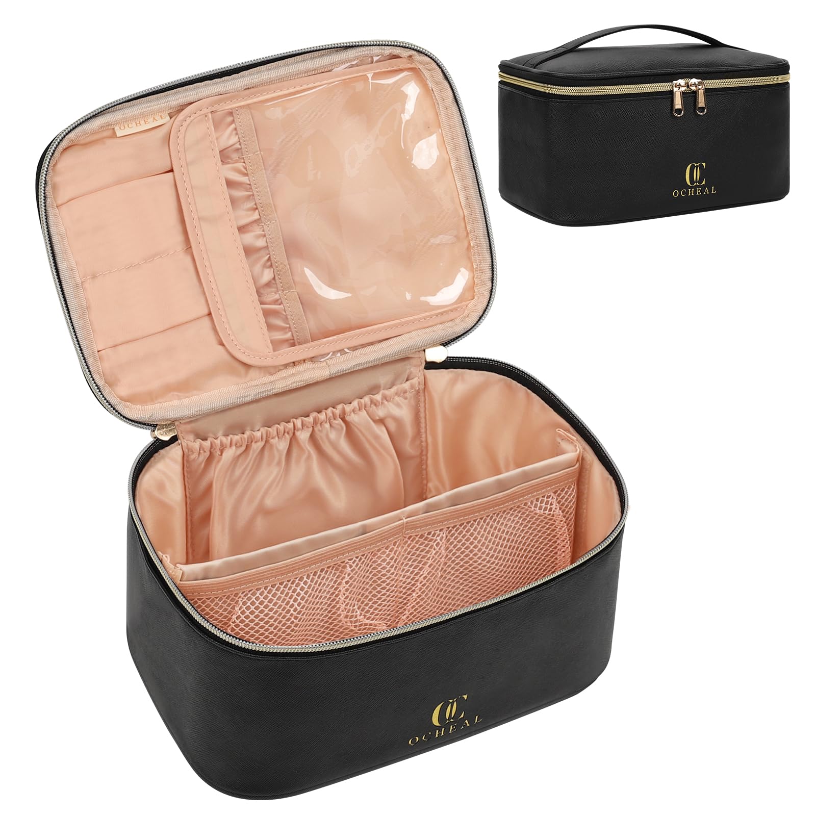OCHEAL travel-ready makeup bag fits in most suitcases and bags.