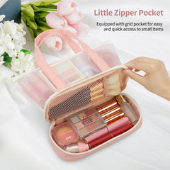 OCHEAL bag with multiple compartments ideal for organizing cosmetics and toiletries on trips.