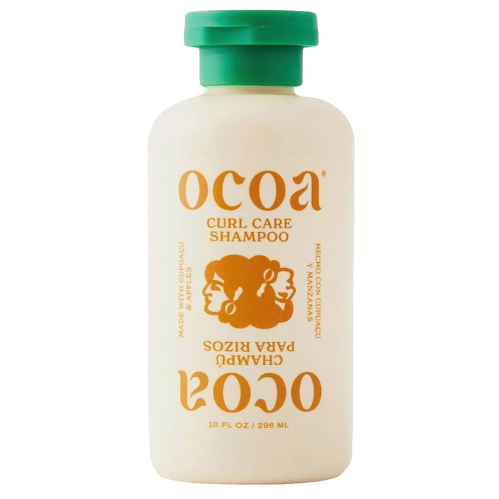 OCOA Curl Care Shampoo bottle closeup showing gentle cleanse for curly and wavy hair
