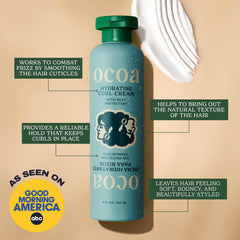OCOA hibiscus mango butter marula-oil ingredients close-up emphasizing nourishing curls