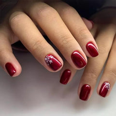 OCOUYVD christmas red press-on nails box offers a festive quick holiday manicure.