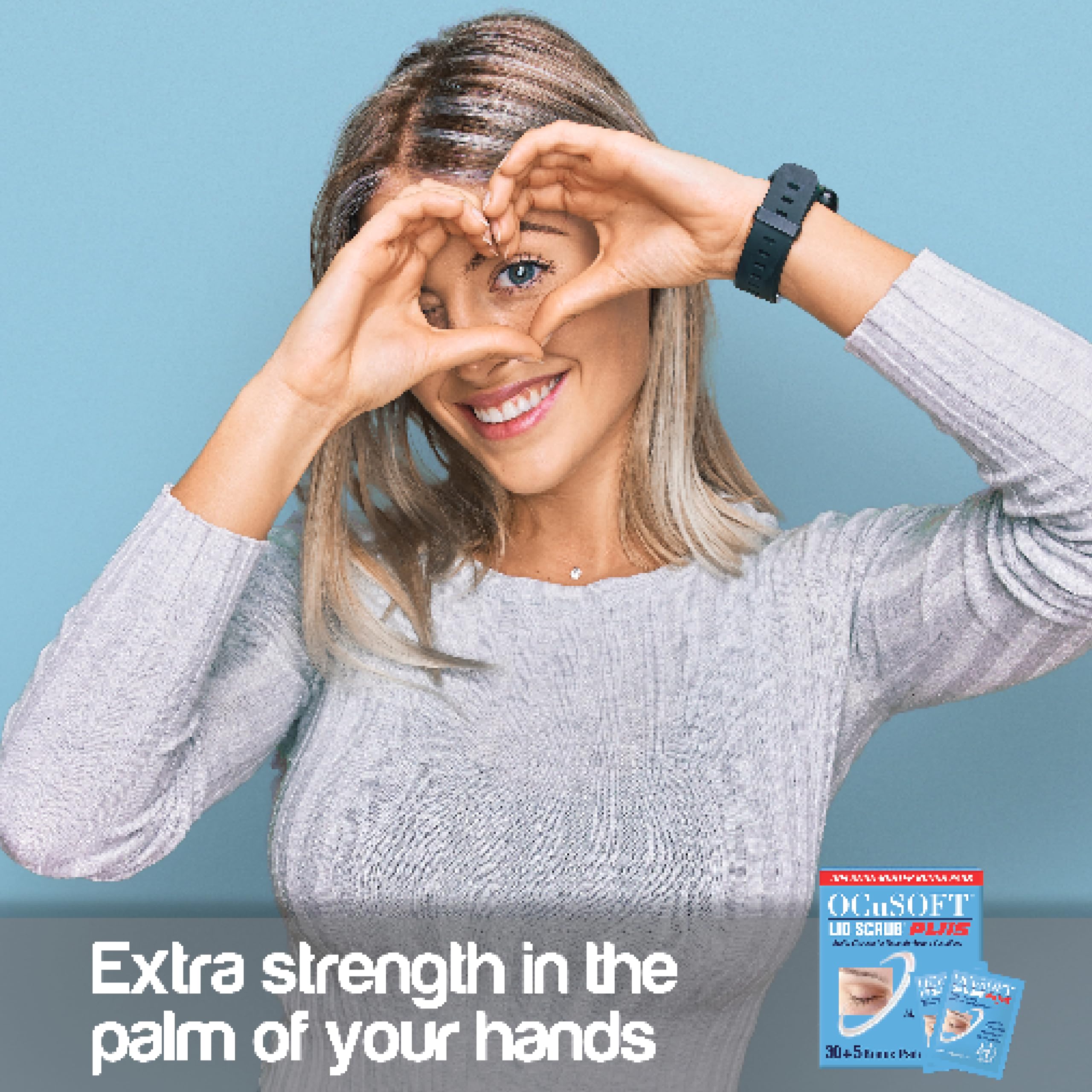 OCuSOFT Lid Scrub PLUS moisturizing eyelid cleanser pad with soothing texture.