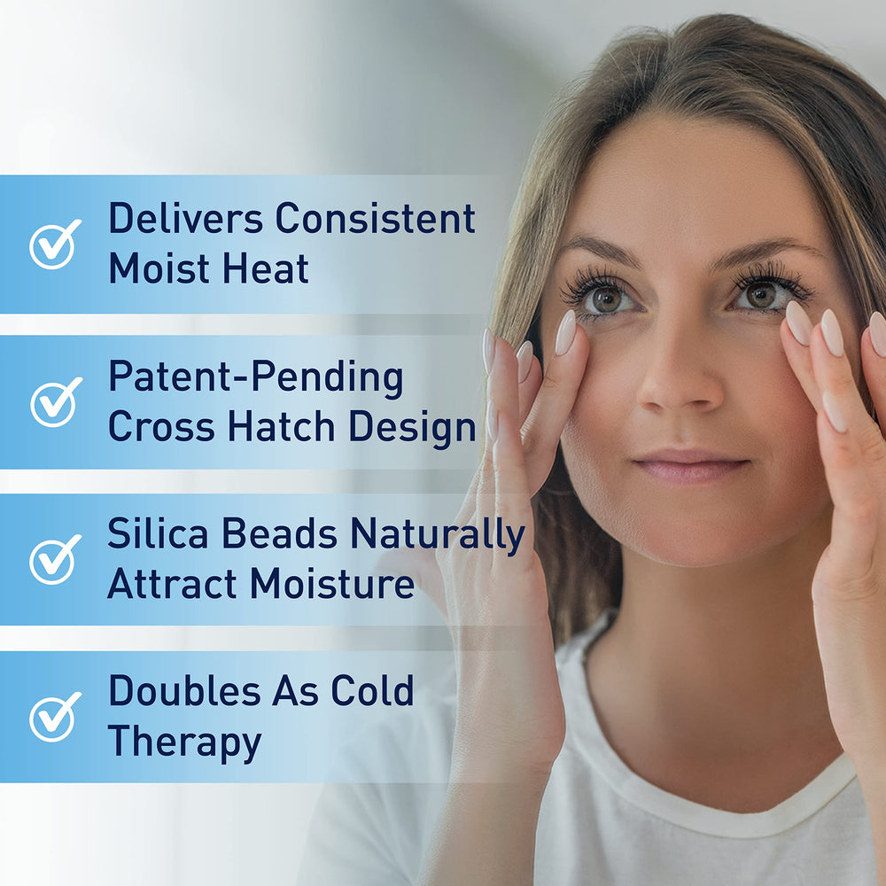 OCuSOFT Dry Eye Mask Basic during use on closed eyes offers quick, calming warmth