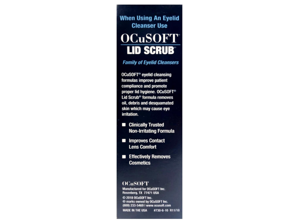 OCuSOFT Dry Replacement Pads close-up showing virtually lint-free texture for gentle cleansing