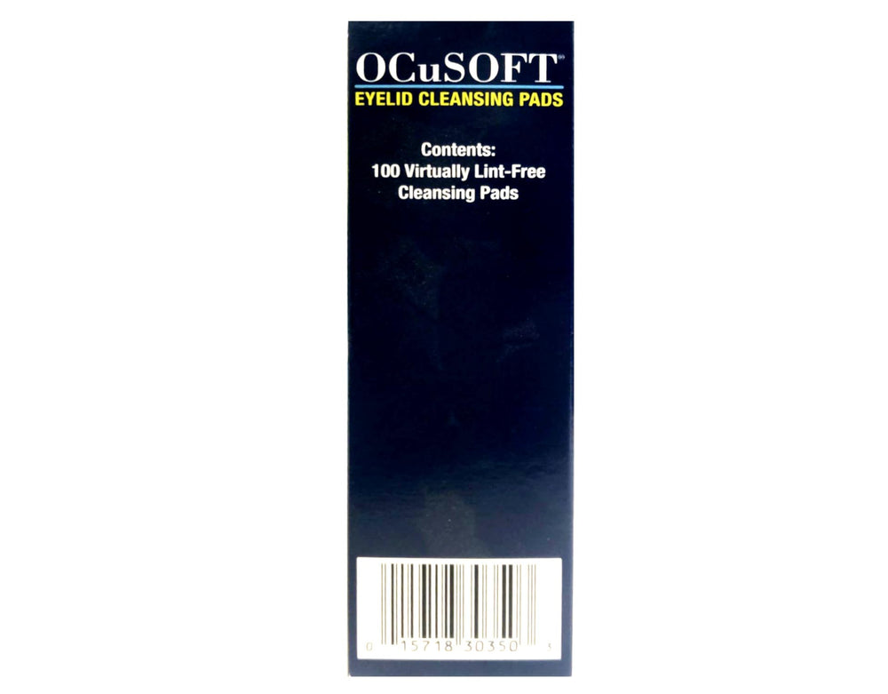 OCuSOFT Dry Replacement Pads beside Lid Scrub Cleanser for eyelid care routine