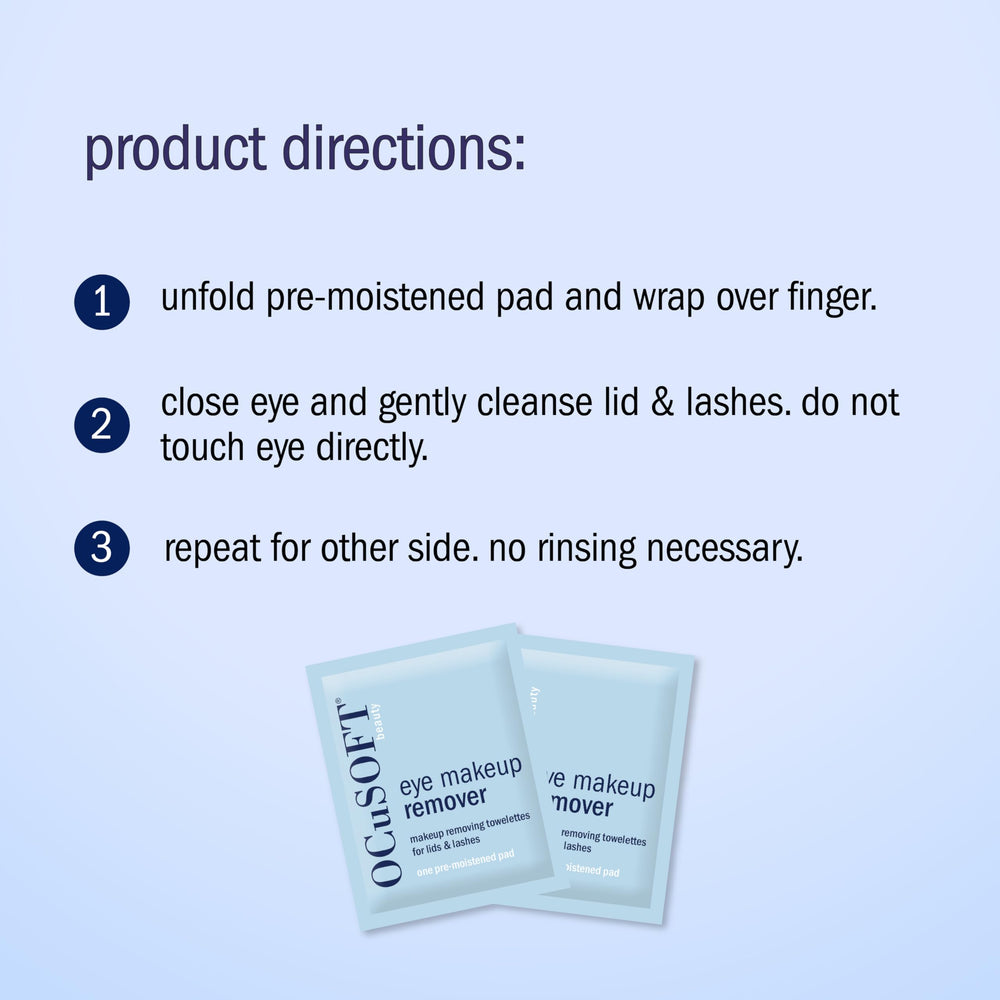 OCuSOFT fragrance-free formula towelettes reduce irritation for sensitive eyes.