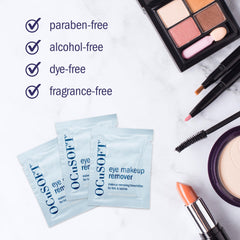 OCuSOFT eye makeup remover cleans lids and lashes gently for comfortable cleansing.
