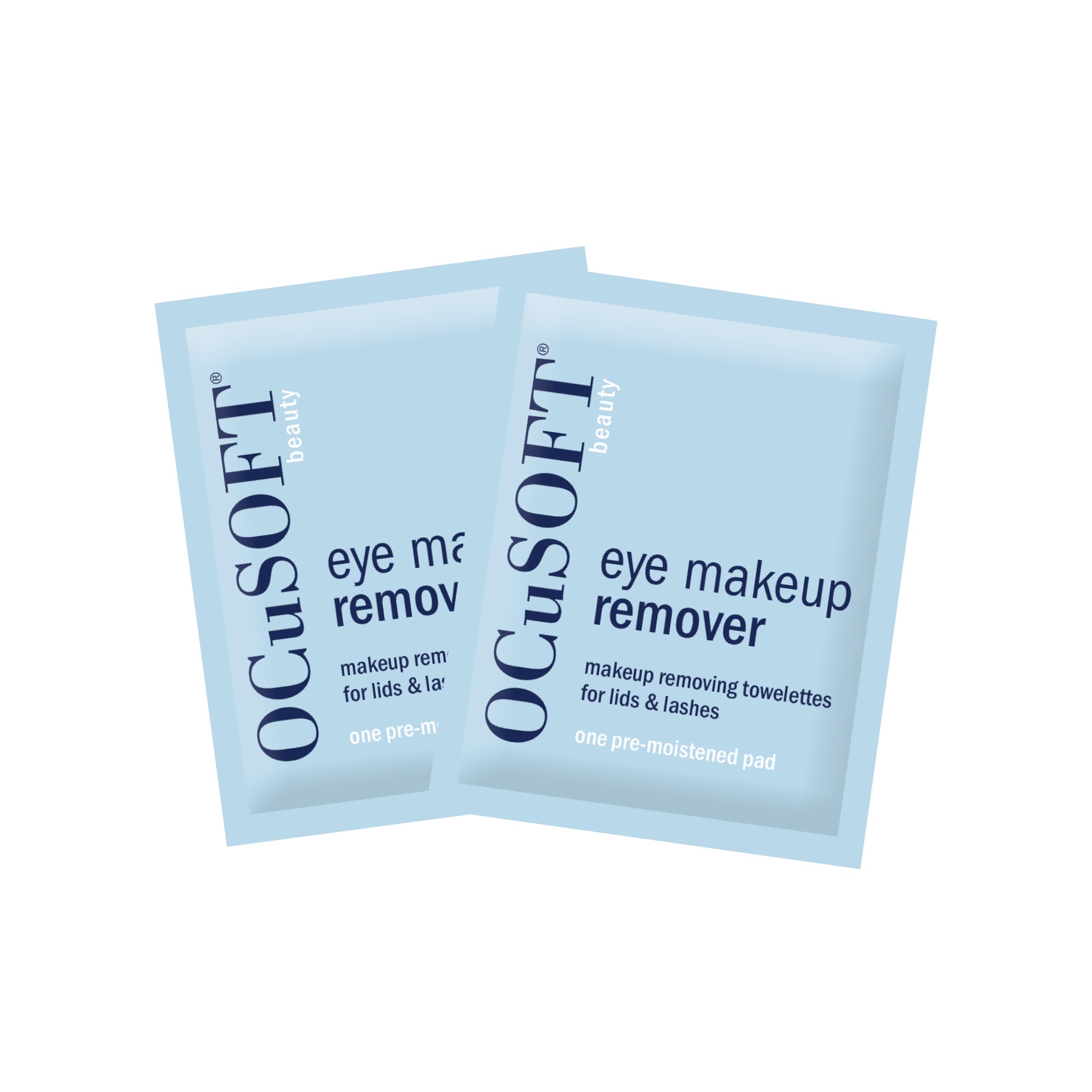 OCuSOFT eye makeup remover towelettes individually wrapped for travel, gym, daily use.