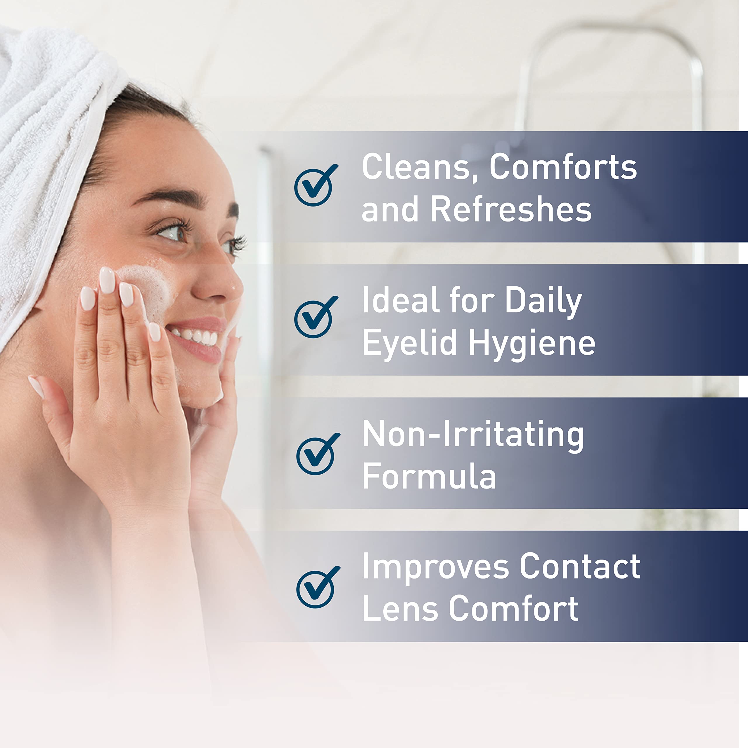 OCuSOFT Lid Scrub Original eyelid-cleanser application showing gentle cleansing action.