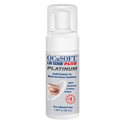 OCuSOFT Lid Scrub Plus Platinum PSG-2 illustration highlights moisturizing support.