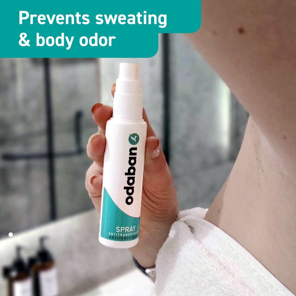 Odaban Antiperspirant Spray clinical-strength concept visual.