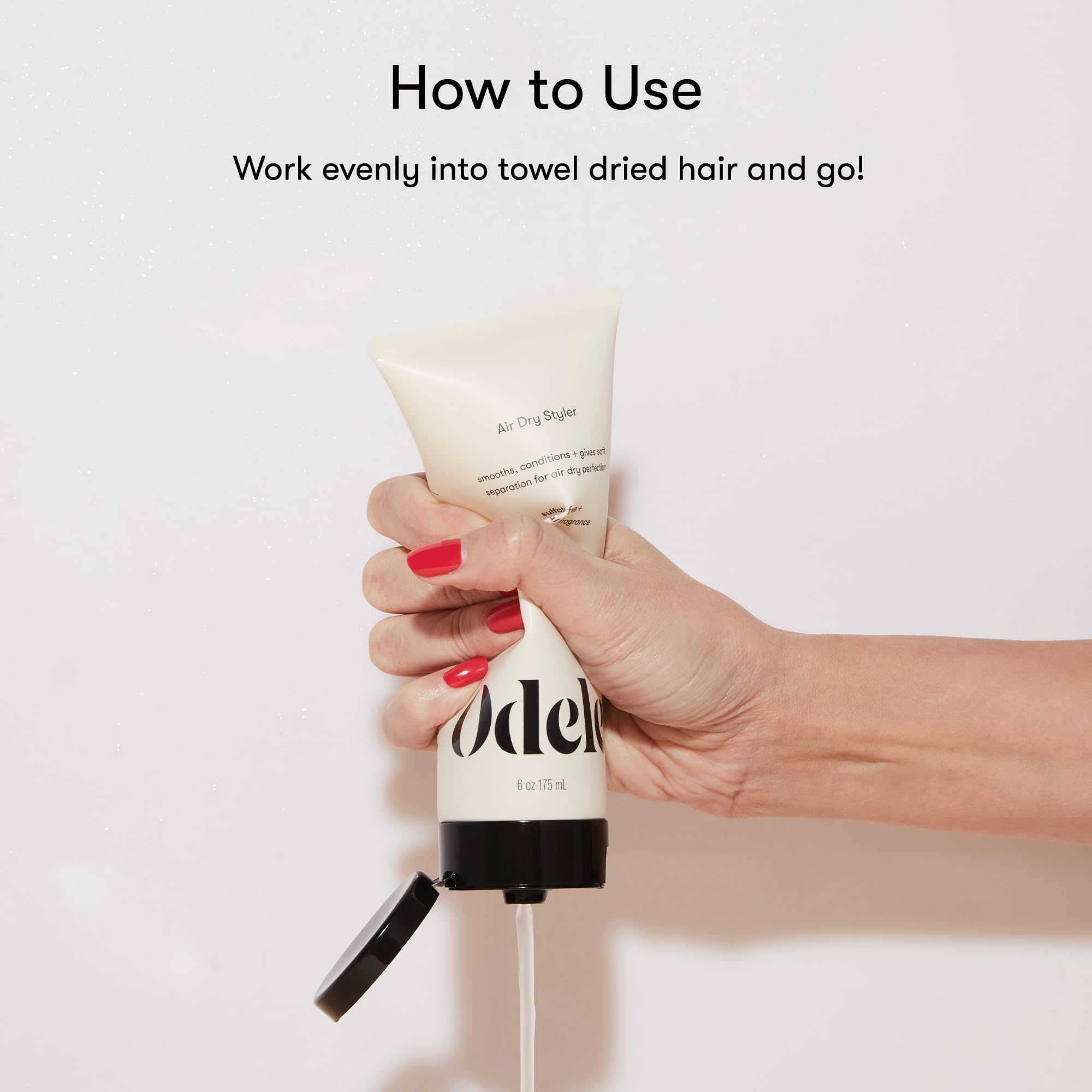 Odele Air Dry Styler beachy waves look achieved without heat styling.