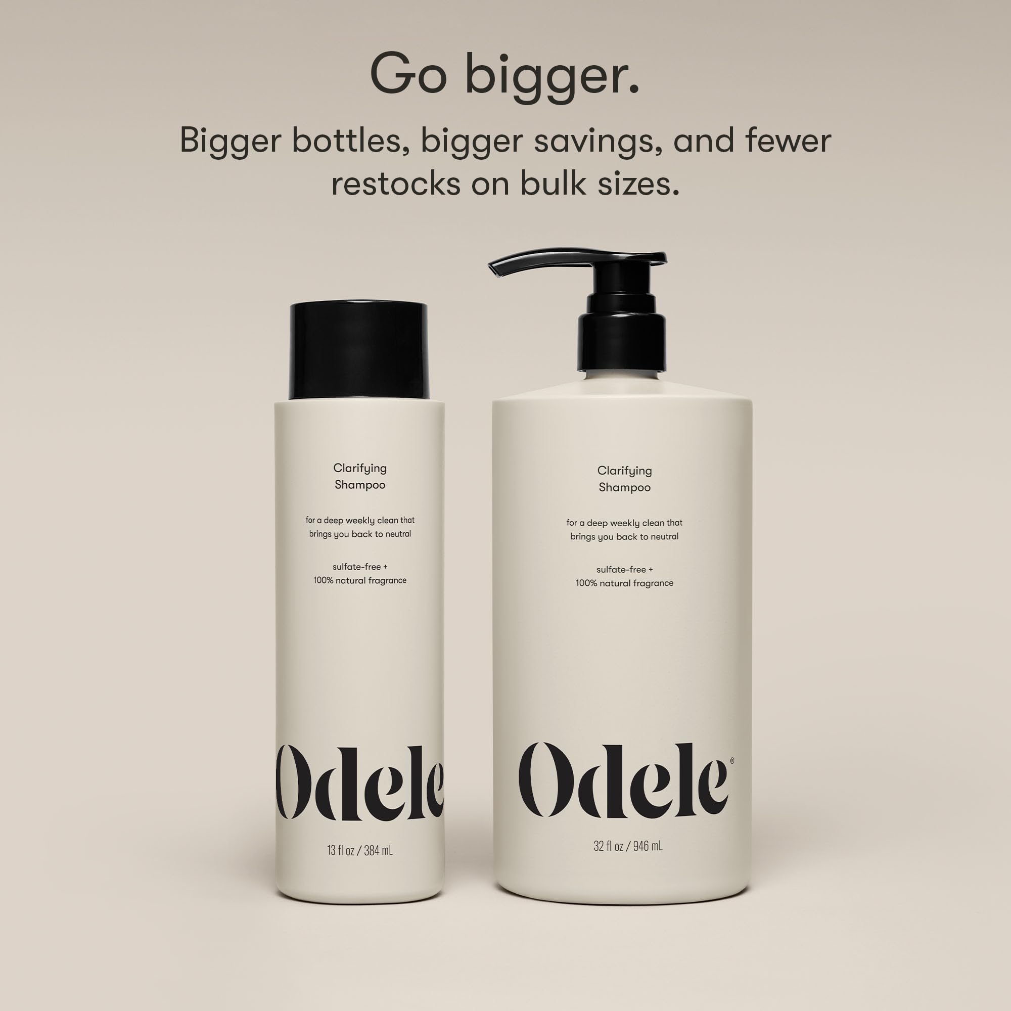 Creamy texture of Odele Clarifying Shampoo prepared for a weekly cleanse.