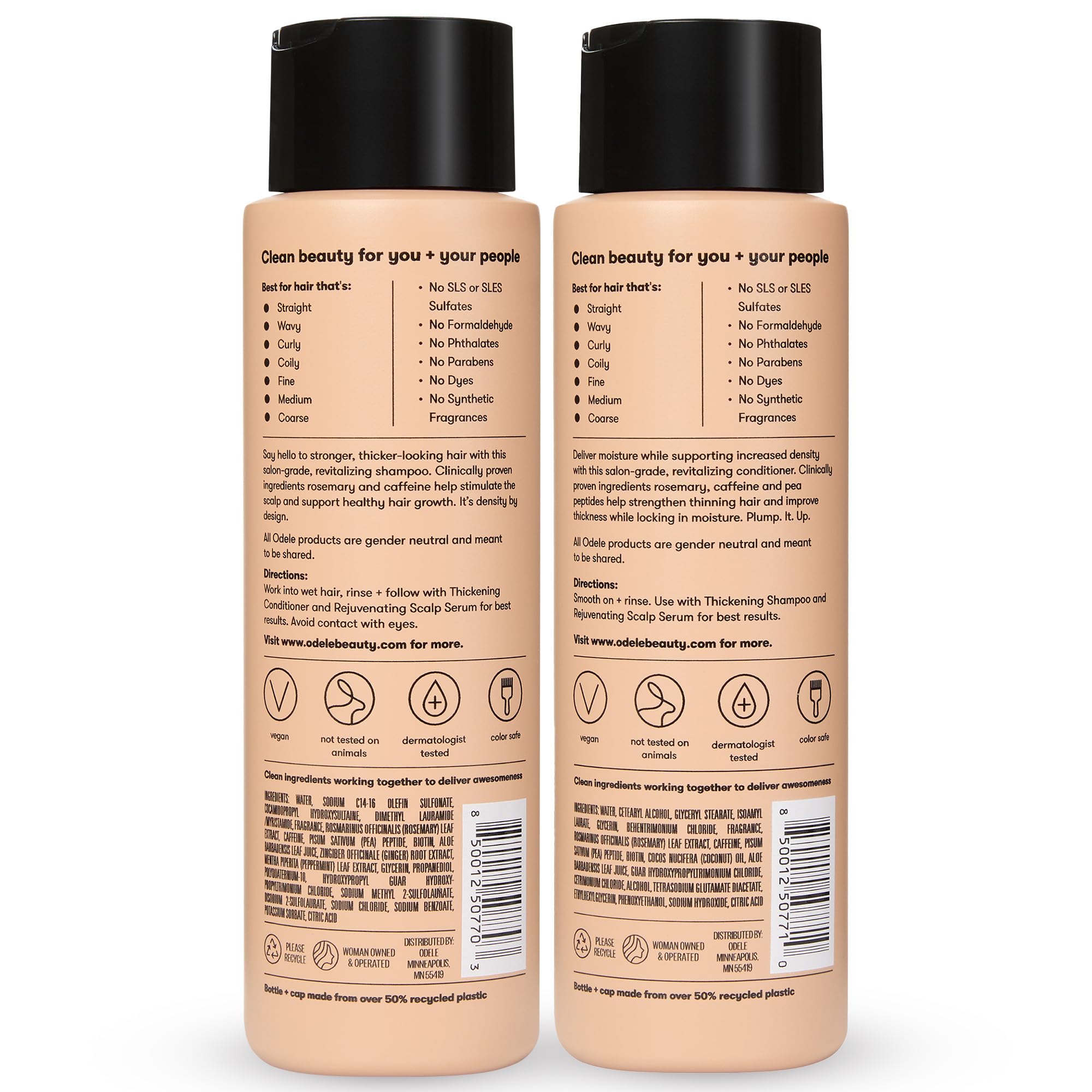 Odele hair regimen close-up demonstrates potential density and strength benefits
