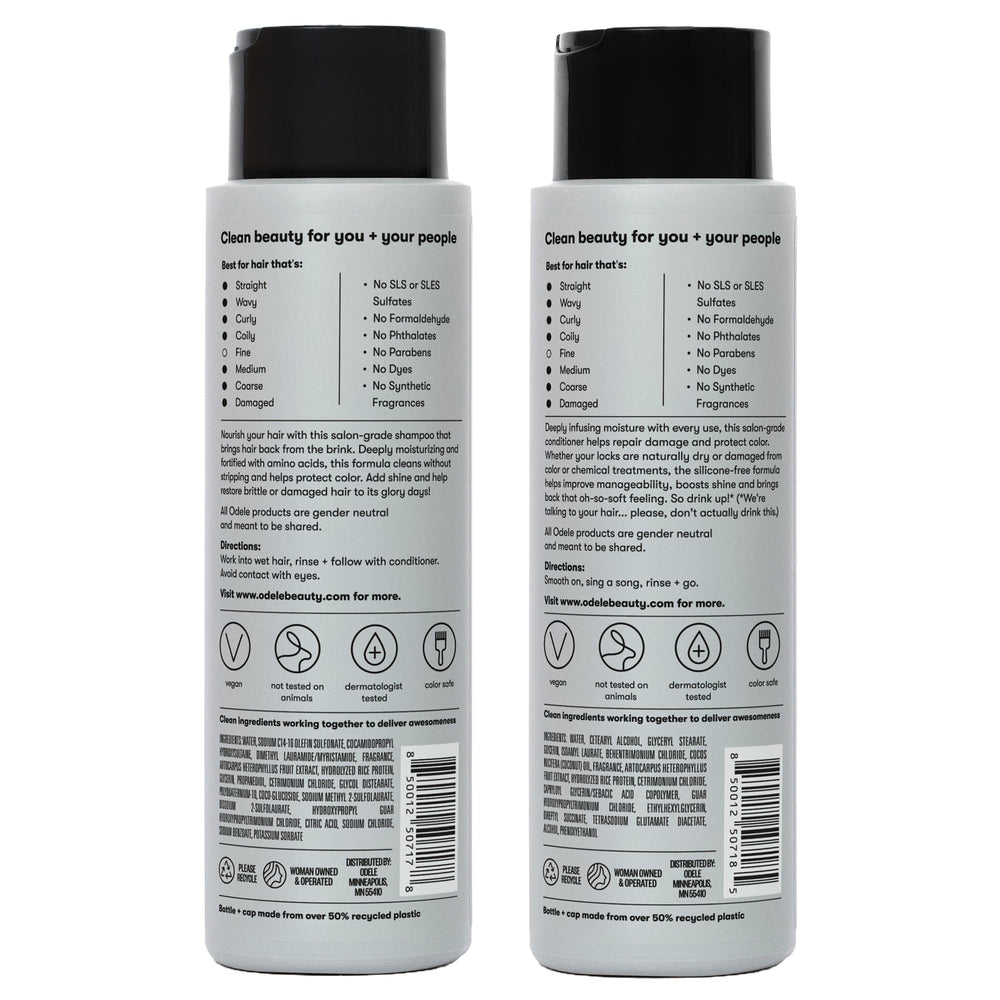 Odele Moisture Repair label details noting SLS/SLES-free and cruelty-free