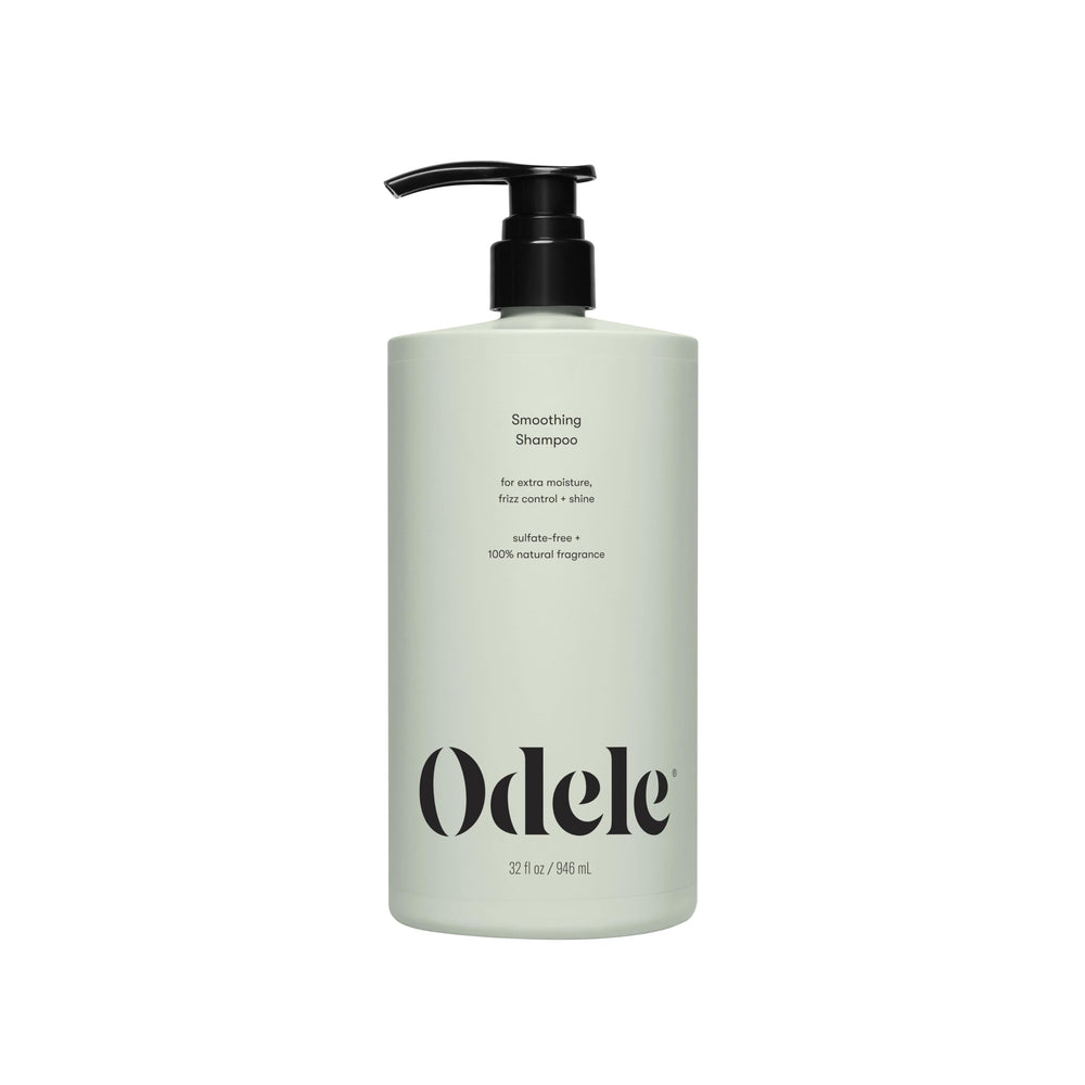 Odele Smoothing Shampoo bottle front view highlighting extra moisture and frizz control.