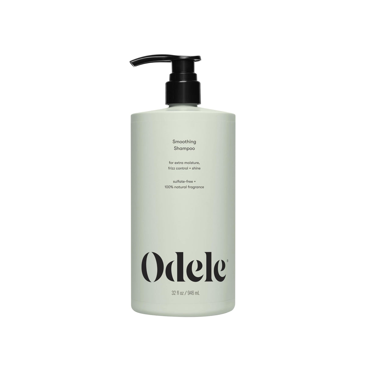 Odele Smoothing Shampoo bottle front view highlighting extra moisture and frizz control.