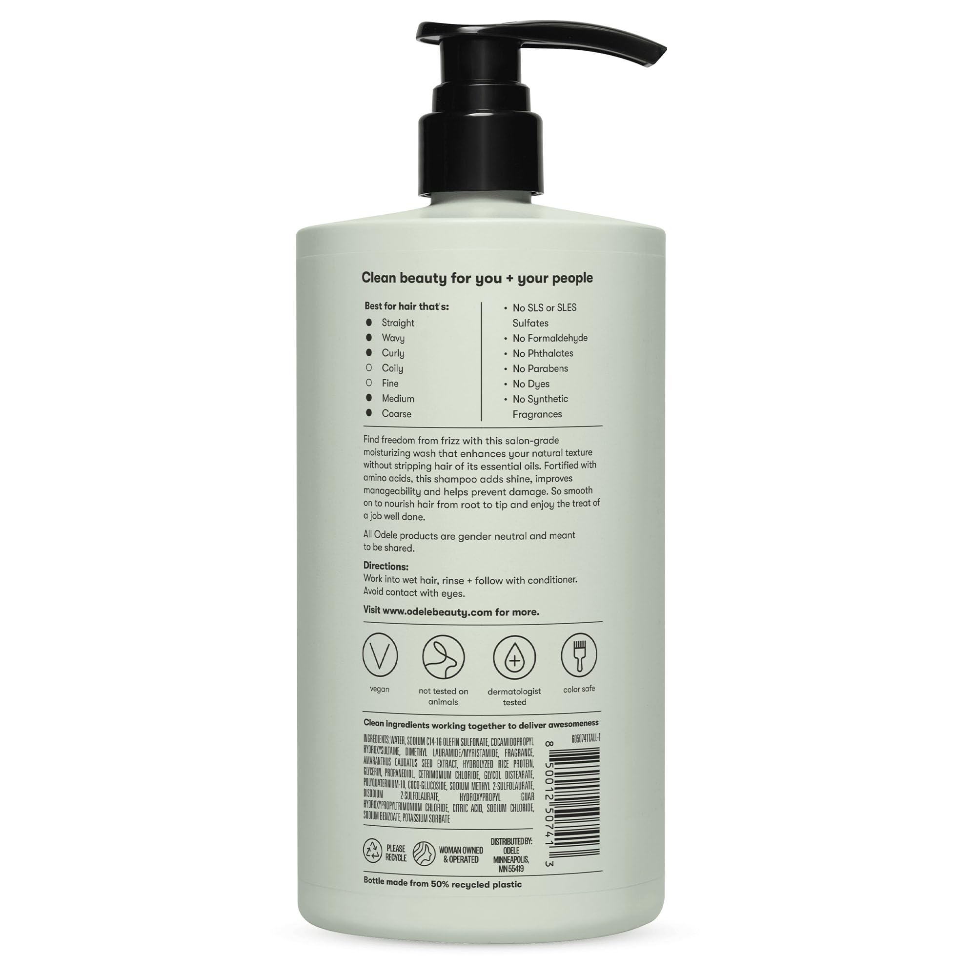 Odele Smoothing Shampoo shine on straight hair after use with reduced frizz.