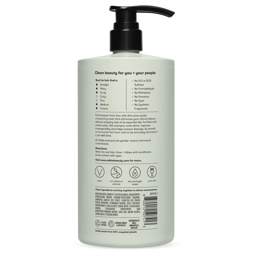Odele Smoothing Shampoo shine on straight hair after use with reduced frizz.
