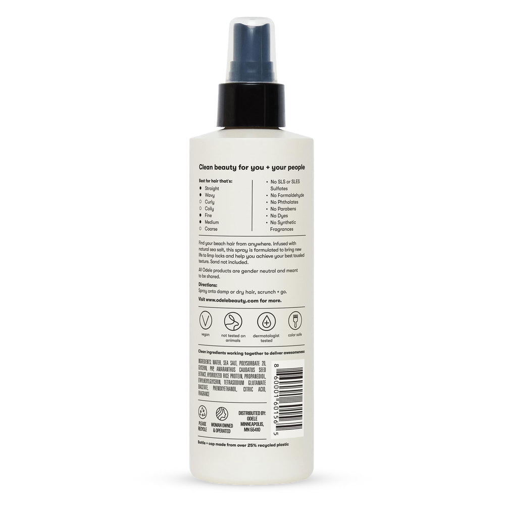 Odele Texturizing Sea Salt Spray on shelf emphasizes color-safe formula.