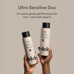 Odele Ultra-Sensitive Conditioner bottle promotes moisture without irritation for delicate hair