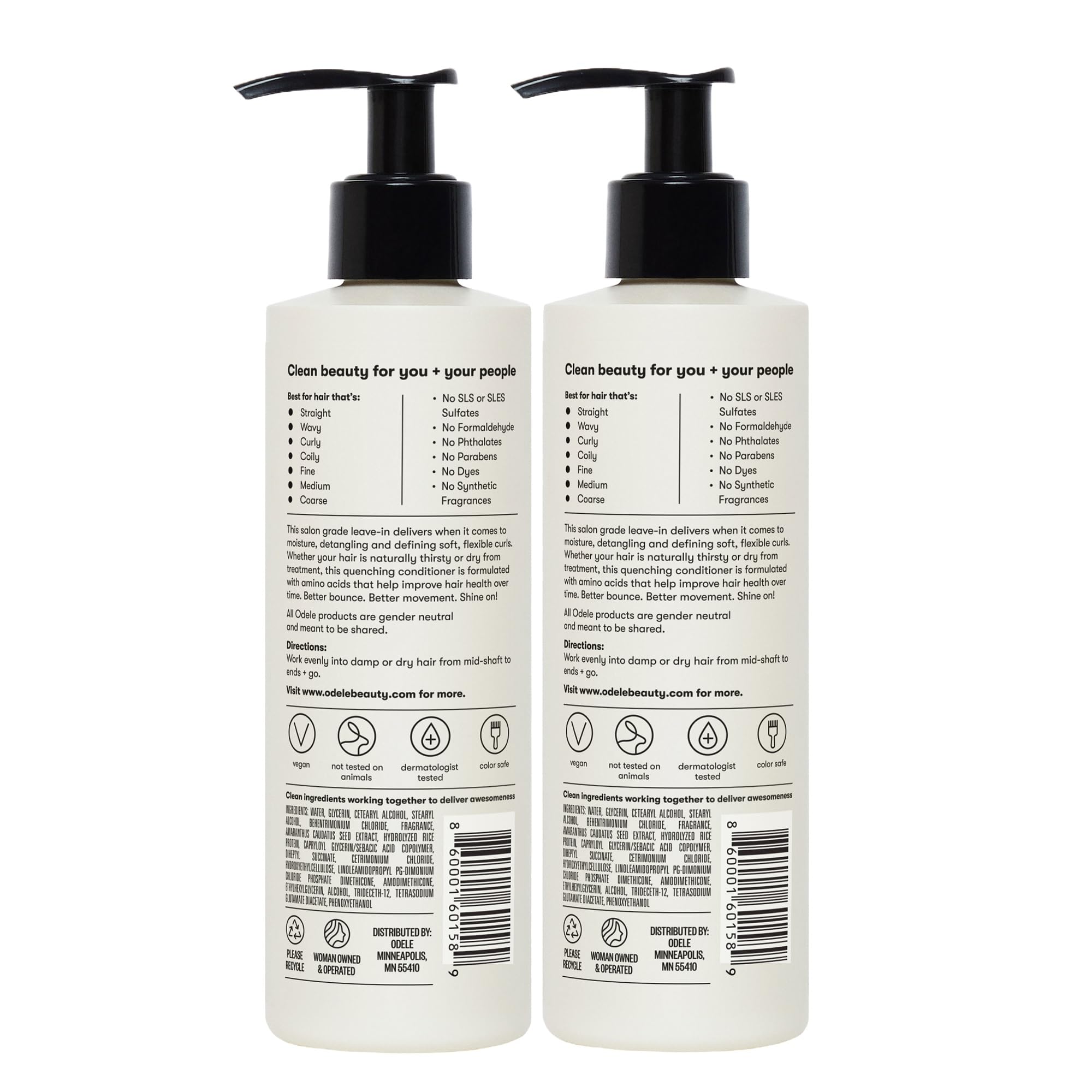 Odele packaging marks color-safe, vegan, cruelty-free claims.