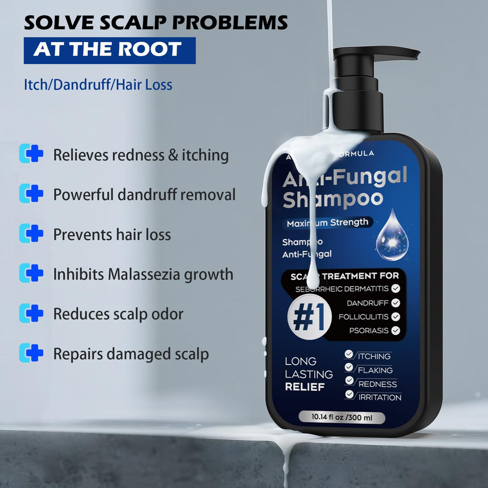 Oely long-lasting dandruff control visual suggests extended relief.