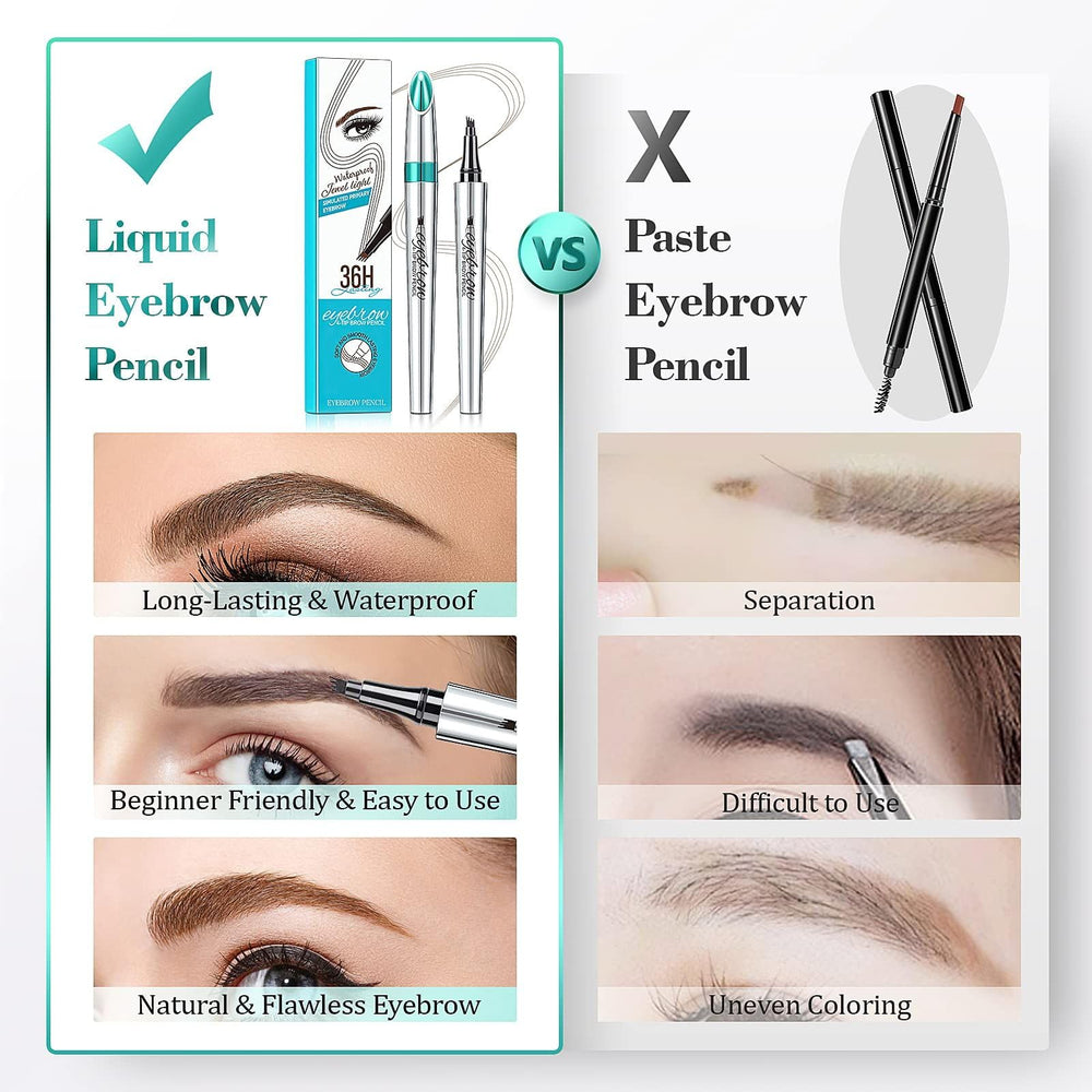 OETUIOW eyebrow-pen application demo showing outlining and filling brows.