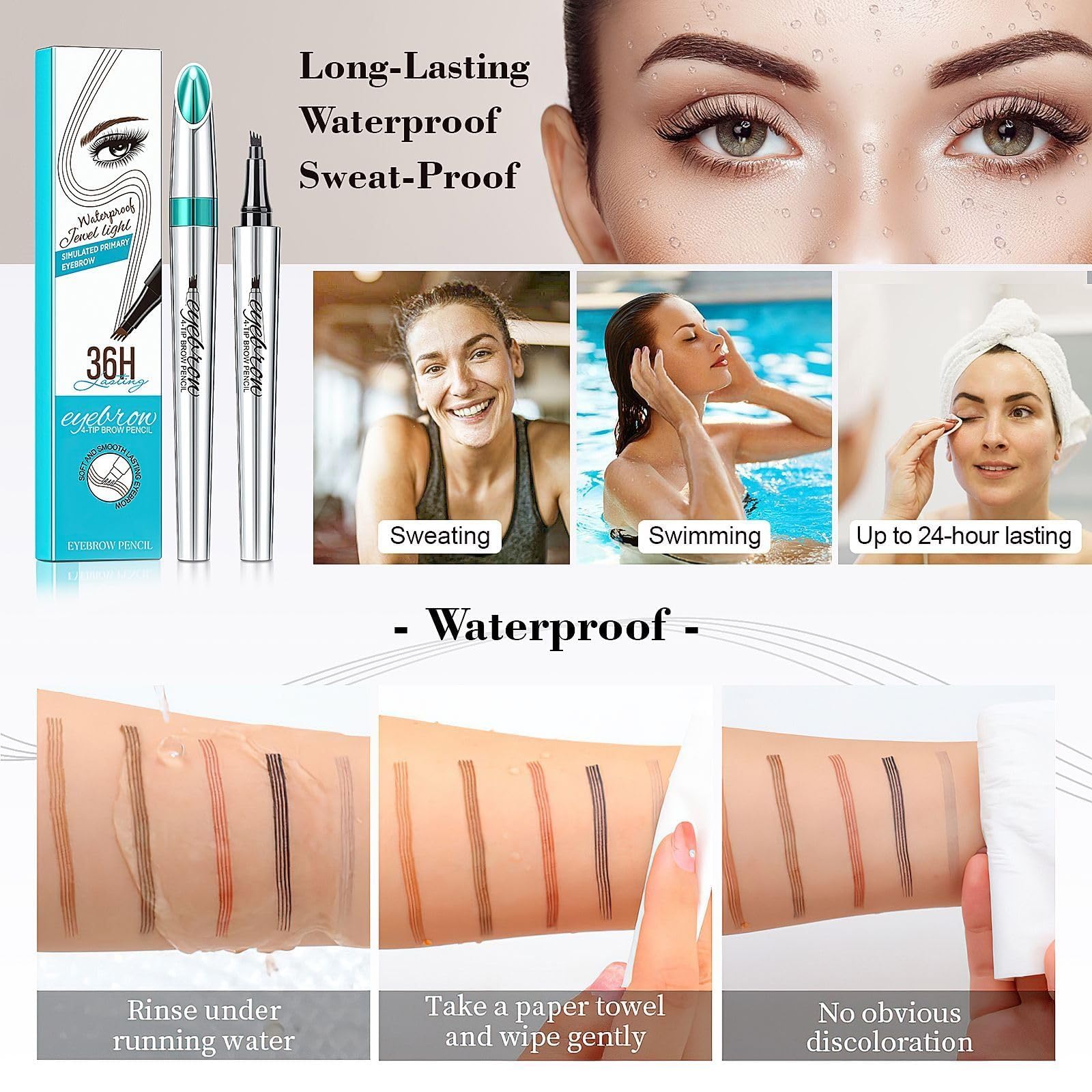 OETUIOW eyebrow-pen four-fork-tip closeup highlighting precise microblade application.