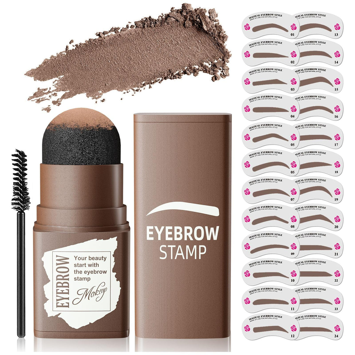 OETUIOW eyebrow-stamp-stencil-kit with 24 styles for quick, natural brows