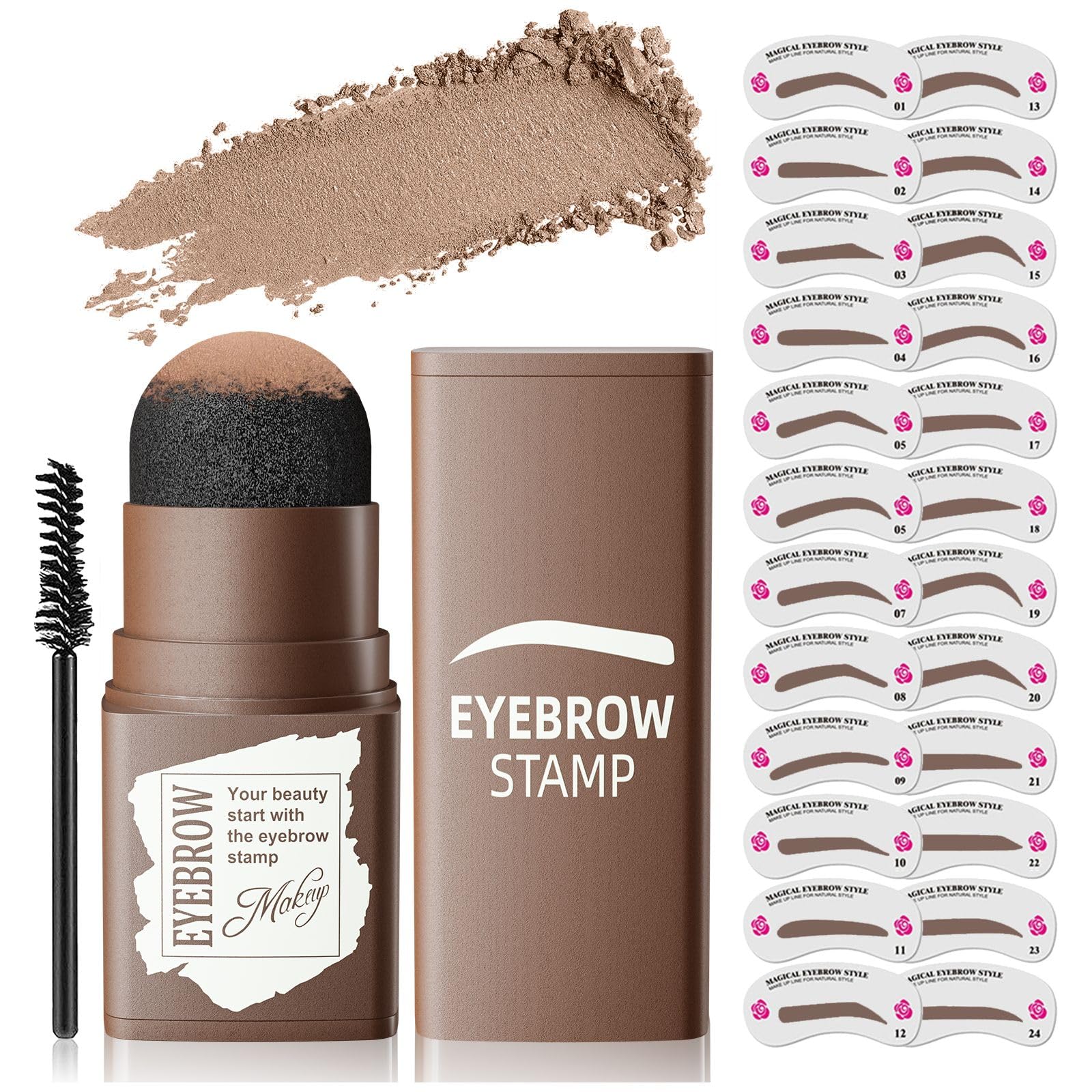 OETUIOW kit de sello y plantillas para cejas: inicio rápido y resultados naturales.