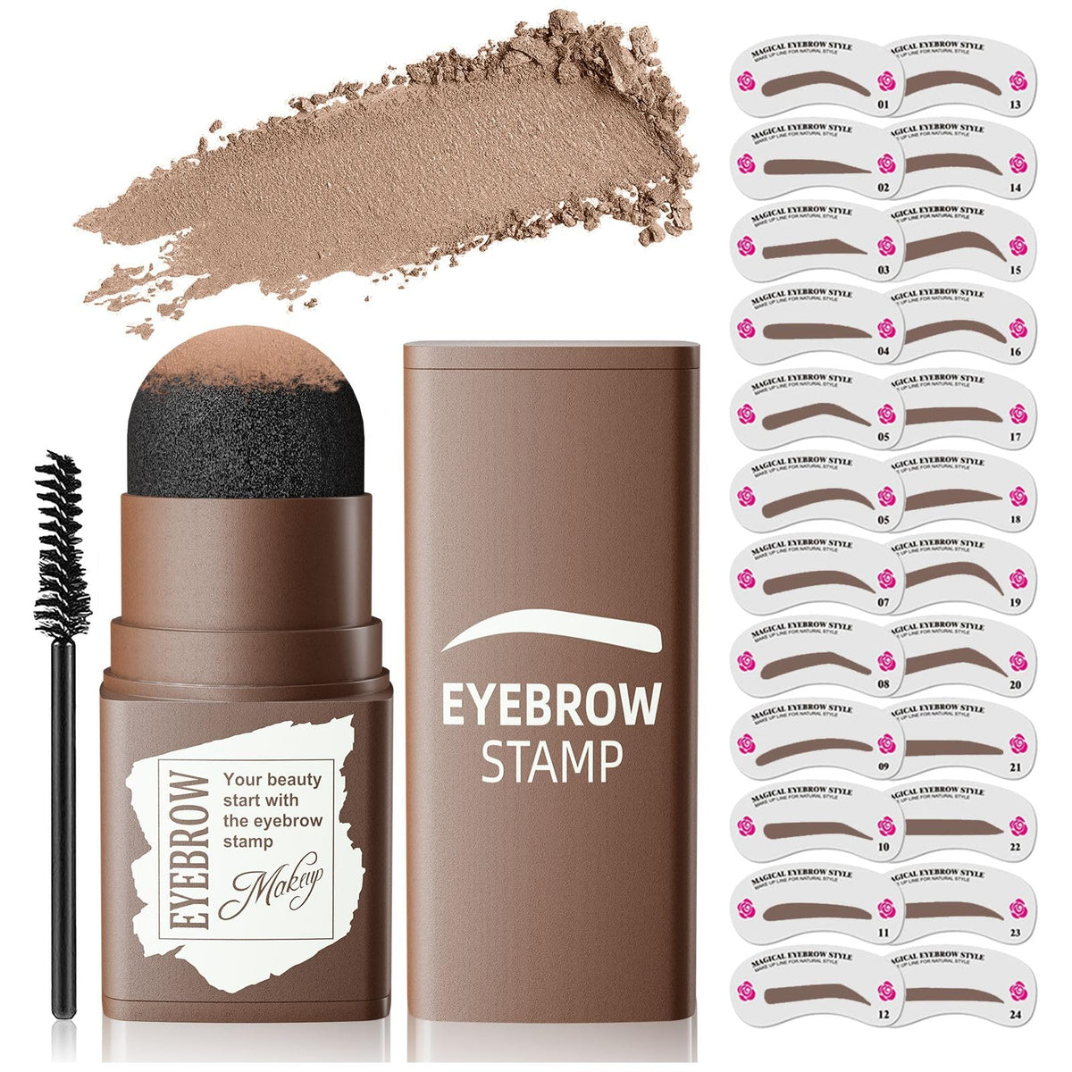 OETUIOW kit de sello y plantillas para cejas: inicio rápido y resultados naturales.