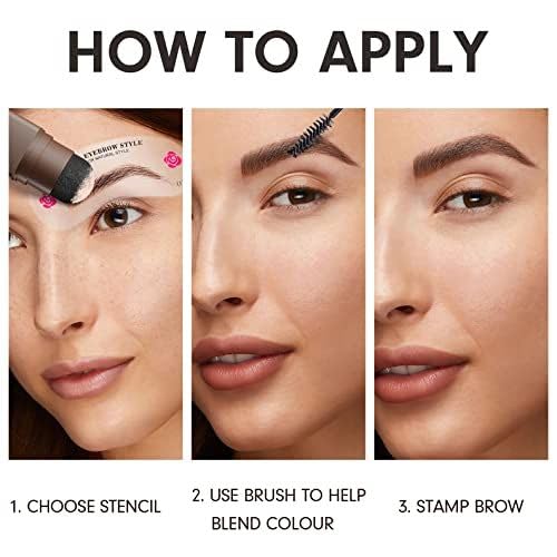 OETUIOW natural-looking brows demo using stamps and stencils.