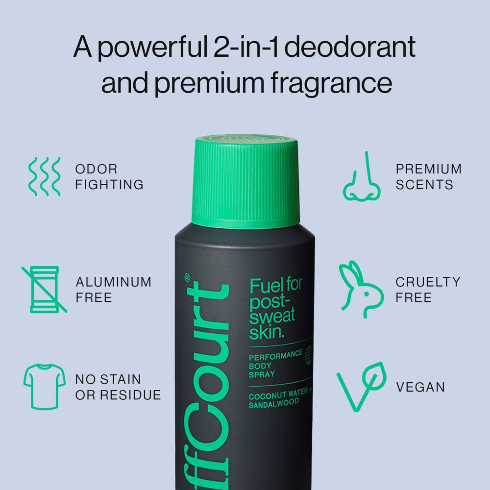 OffCourt no-residue-underarms demonstrates a non-sticky finish on skin.