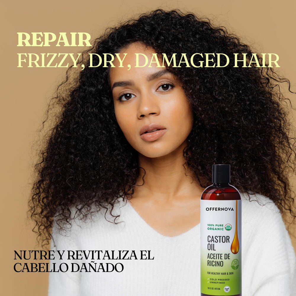 Offernova Castor Oil pour demonstrates easy dispensing for daily use