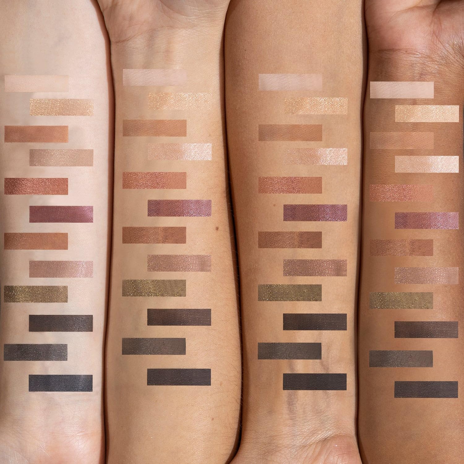 OFIR Shimmer swatches show rosy neutrals ideal for soft everyday or bold evenings.