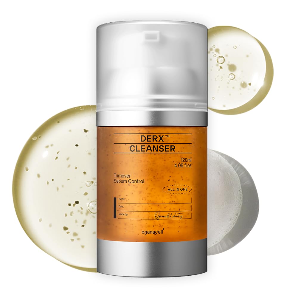 OGANA CELL Oganacell DERX Cleanser bottle shows gentle daily cleansing for balanced skin