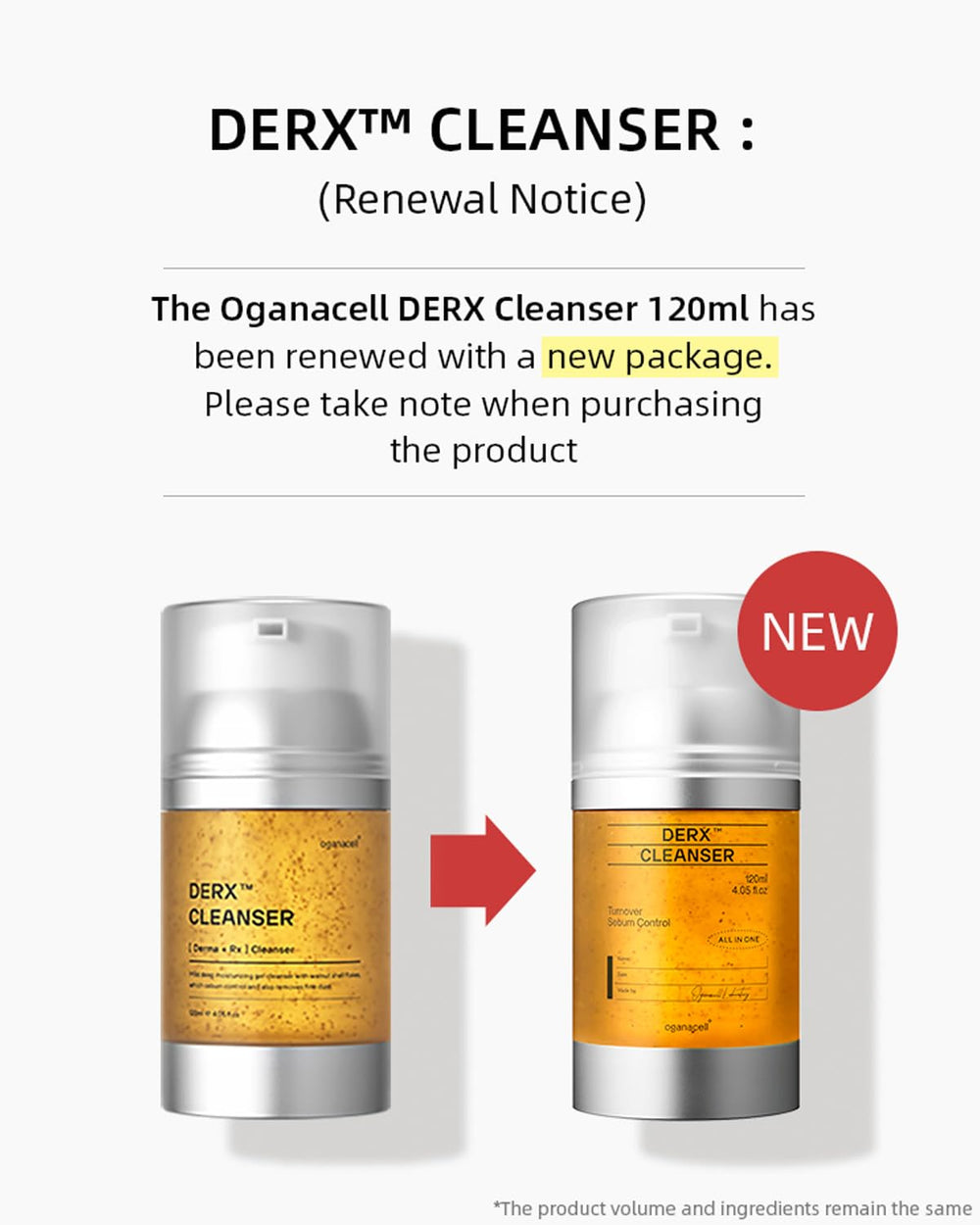 OGANA CELL DERX suitable for sensitive skin and post-procedure care after cleansing