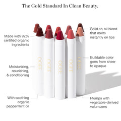 Ogee Dahlia hyaluronic acid boost adds plump-looking hydration in lip oil.